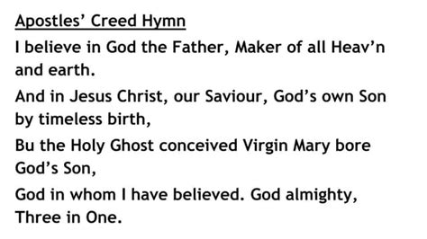 Apostles Creed Hymn Ppt