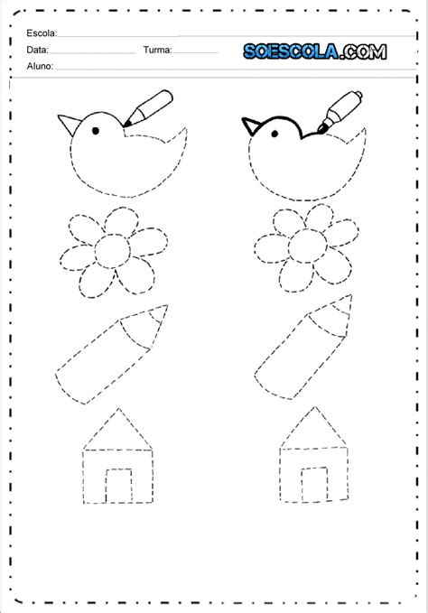 Atividades Com Tracejado Para O Maternal Para Imprimir