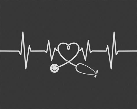 Stethoscope Heartbeat Svg Instant And Digital Download For Etsy
