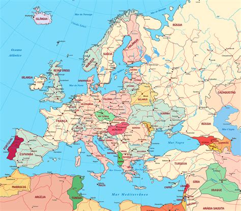 Mapa Da Europa Politico Os Paises Geografico Atual Images The