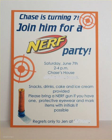Nerf invitation template free of nerf birthday party invitation
