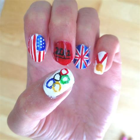 my olympics nails olympic nails nails beauty