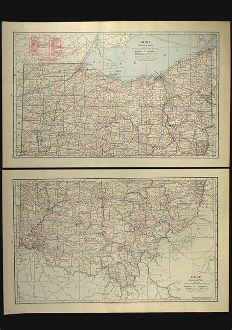 Northern Ohio Railroad Map Of Ohio Wall Art Decor Large Etsy Ohio