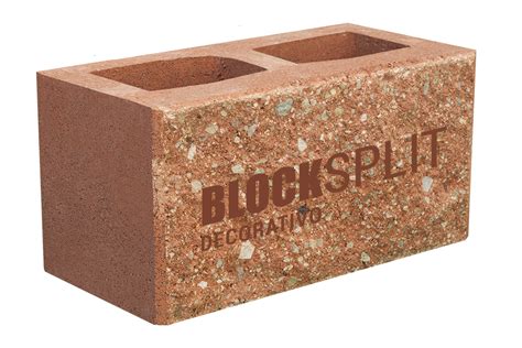 Block Split Block Cara De Piedra Block Decorativo Color Rojo