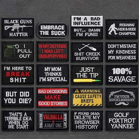 tactical morale patches with velcro jushoor funny military patch embroidery army badge set for