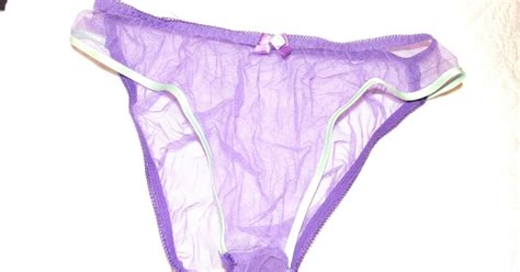 Real Womens Panties Wifes Sheer Purple Panties