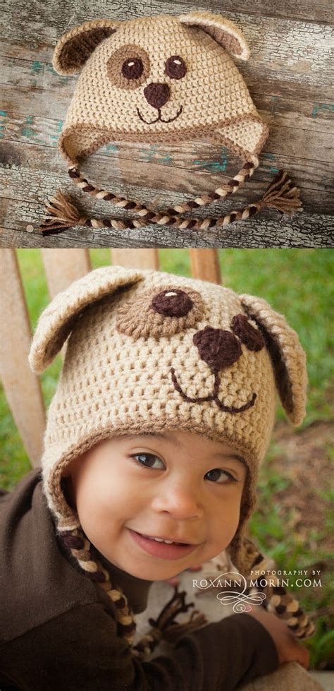 Puppies Puppy Hat Crochet Crochet Hat With Brim Easy Crochet Hat