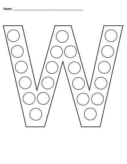 Letter w coloring sheets for preschoolers. Letter W Do-A-Dot Printables - Uppercase & Lowercase ...