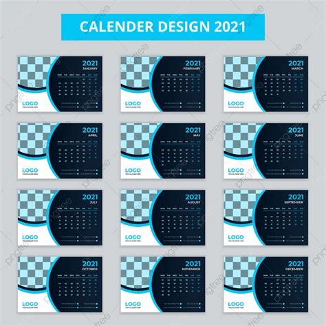 Desain Kalender Meja 2021 Set Template Desain Kalender Meja 12 Bulan