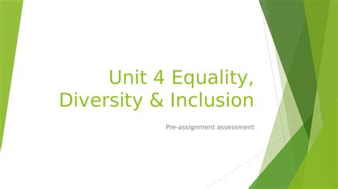 Equality And Diversity Unit Quiz Teaching Resources
