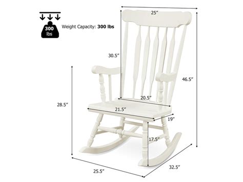 Costway Set Of 2 Wood Rocking Chair Glossy Finish White Joyus