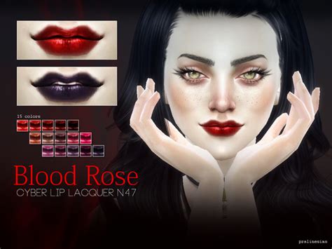 Blood Rose Cyber Lip Lacquer N47 By Pralinesims At Tsr Sims 4 Updates