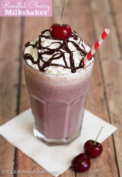 Roasted Cherry Milkshakes 52 Kitchen Adventures