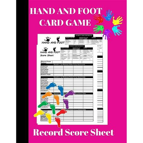 Hand And Foot Card Game Record Score Sheet A Pink Canasta Style Large