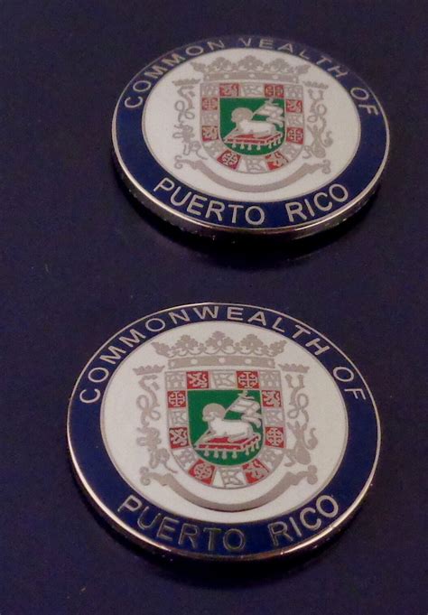 Puerto Rico Collar Lapel Pins Silver Commonwealth Seal 1516