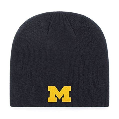 NCAA Michigan Wolverines OTS Beanie Knit Cap, Navy, One Size | Mens knit beanie, Beanie, Mens beanie