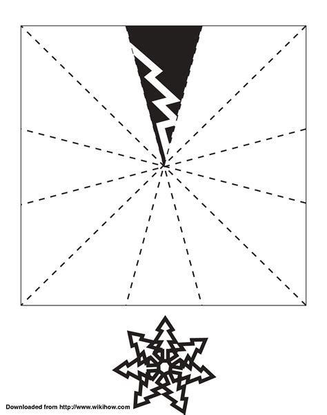 Folded Snowflake Template 2 Print Out The File On White A4 Or Letter