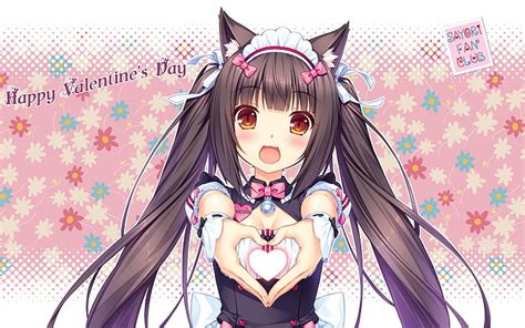Hd Wallpaper 236429 Bell Blush Bow Breasts Cat Catgirl Cleavage
