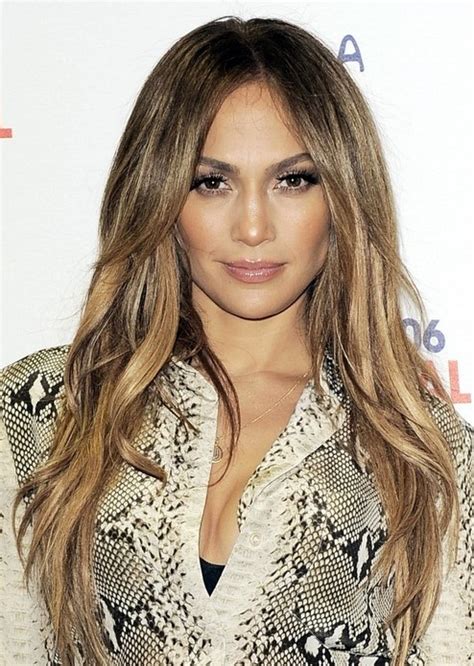 Jennifer Lopez Long Hairstyles Center Part Hairstyle Popular Haircuts