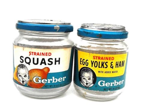 Vintage Gerber Baby Food Jars 1960s Cherry Vanilla Pudding And Etsy