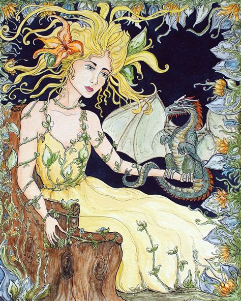 Dragon Wood Nymph Fairy Fantasy Art Giclee Print By Rebecca Etsy