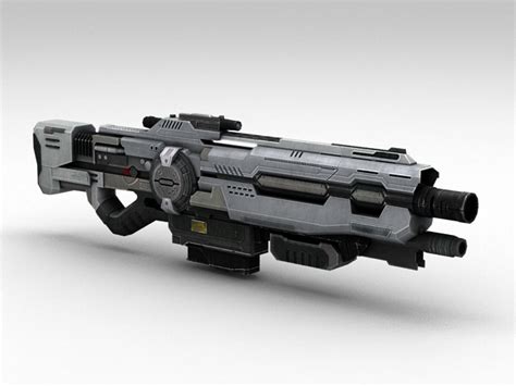 3d Model Futuristic Sci Fi Heavy Assault Rifle Vr Ar Vrogue Co