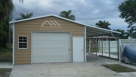 18x25 Steel Garage With Lean To 1 Car Garages Immediate Pricing Avail