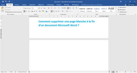 Comment Supprimer Une Deuxième Page Vierge Sur Word - Comment supprimer une page blanche à la fin d'un document Word