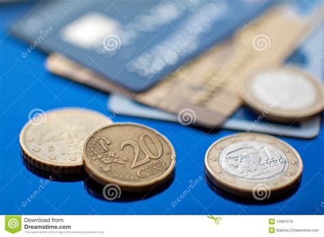 Coins And Credit Card Coin Stock Image Image Of Banking