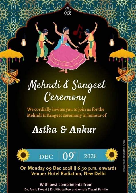 Best And Beautiful Creative Sangeet Invitation Template 2023