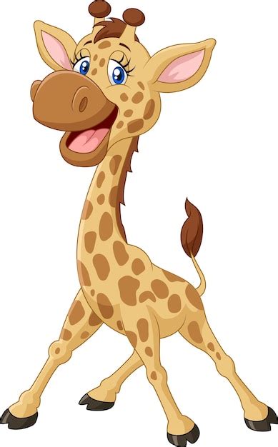 Premium Vector Cute Giraffe Cartoon Isolated On White Background