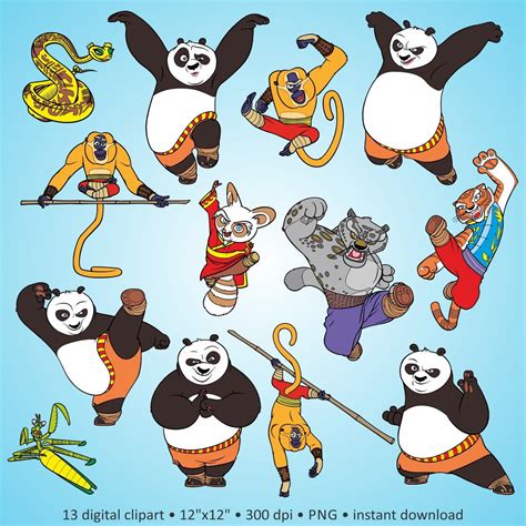 Buy 2 Get 1 Free Digital Clipart Kung Fu Panda