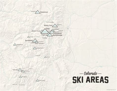 Colorado Ski Resorts Map 11x14 Print Etsy