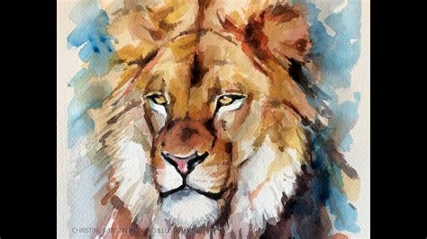 Watercolor Speed Painting Lion Portrait By Chkarron Youtube