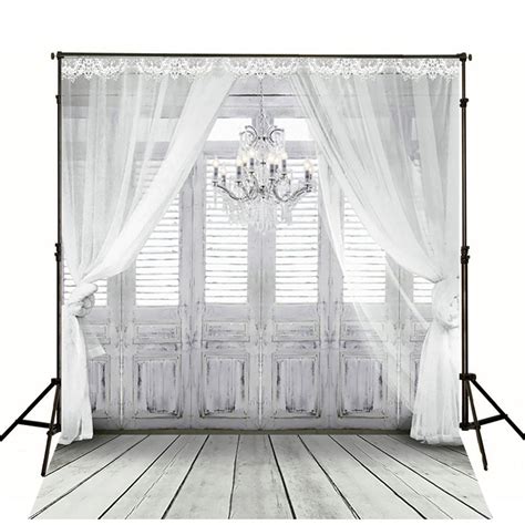 White Retro Wood Door Window Curtain Backdrop For Photo Shoot Gc 2086