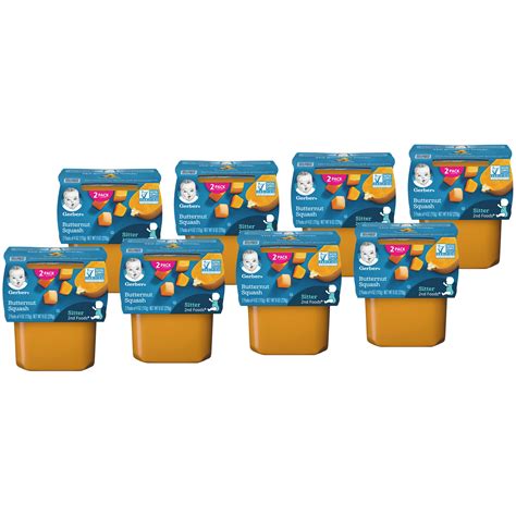 Gerber 2nd Foods Butternut Squash 4 Oz Tubs 2 Count Pack Of 8