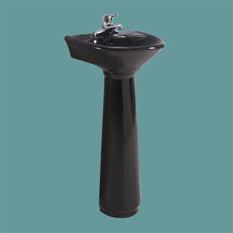 The height of most bathroom pedestal sinks is between 33 and 34 inches. Black Corner Small Pedestal Bathroom Sink Vitreous China Renovator's Supply