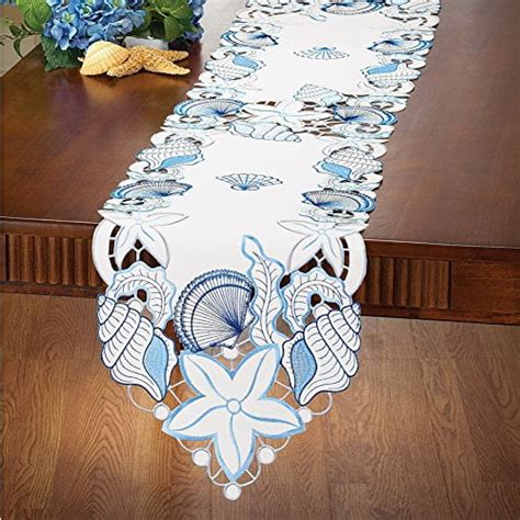 Collections Etc Sea Shells Table Linens Runner