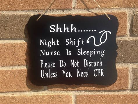 Night Shift Nurse Sleeping Outside Wall Hanging Sign Etsy In 2020 Night Shift Nurse Night