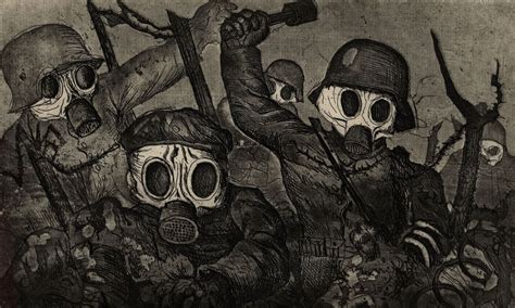 Shock Troops Advance Under Gas 1924 Otto Dix Medium Etching