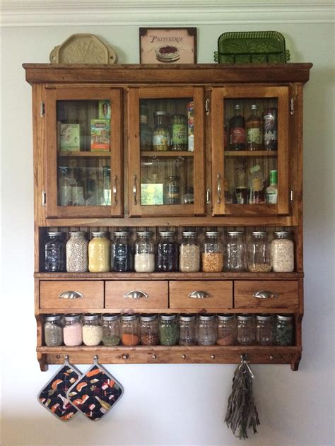 Hand Crafted Spice Cabinet Spice Pantry Collectors Shelf Display