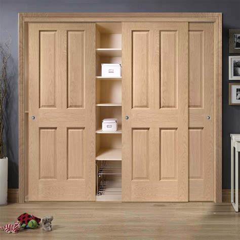 Bespoke Thruslide Victorian Oak 4p 3 Door Wardrobe And Frame Kit