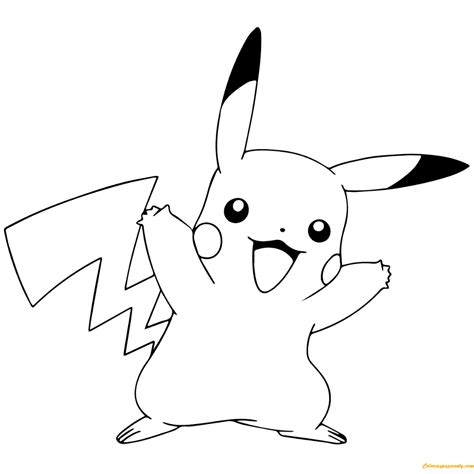 Pokémon Go Pikachu Celebrating Coloring Pages Cartoons Coloring Pages