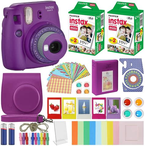 Fujifilm Instax Mini 9 Instant Film Camera Clear Purple 40 Film