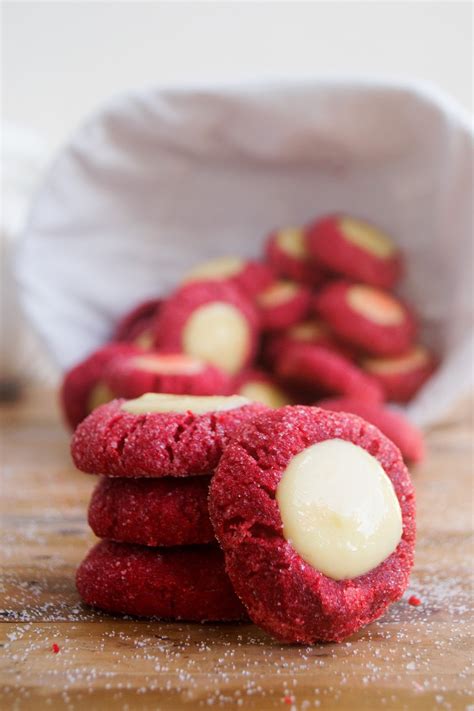 Frost Serve Red Velvet Cheesecake Thumbprint Cookies