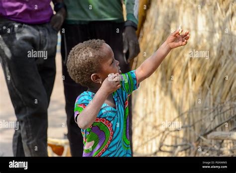 Brong Ahafo Ghana Jan 15 2017 Unidentified Fulani Little Girl In