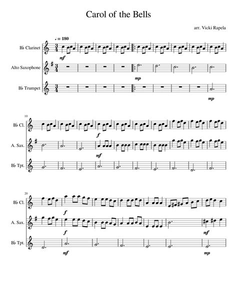 The leontovych work is an arrangement of the ukrainian folk carol for new year's day, shchedryk. Carol of the Bells Sheet music for Trumpet (In B Flat ...