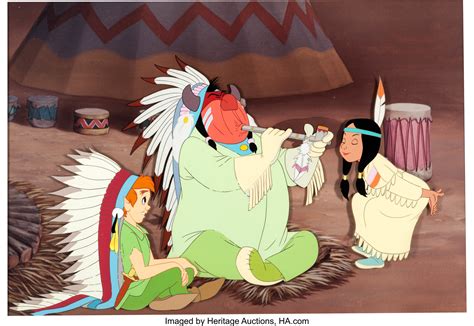 Peter Pan Peter Big Chief And Tiger Lily Production Cel Walt Lot