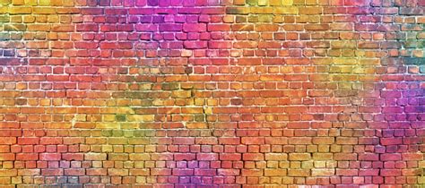 Painted Brick Wall Abstract Background Of Different Colors