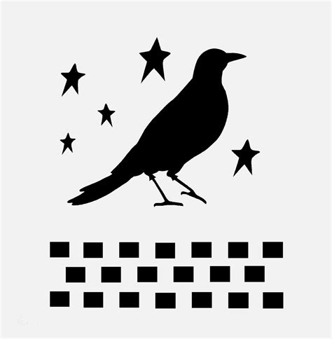 Printable Primitive Crow Patterns Clipart Illustration Of A Crow